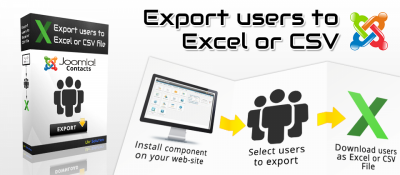 Joomla 
Export users to  Excel or CSV file Joomla разработка