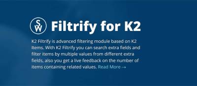 Joomla 
Filtrify for K2 Joomla разработка