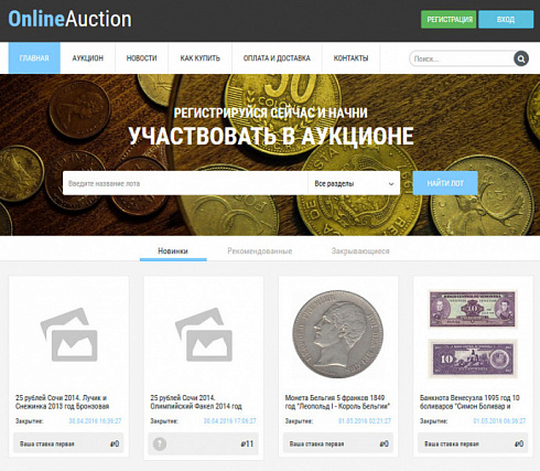 Доработка Интернет-аукцион Online Auction